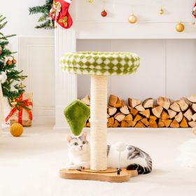 Mewoo Cat Scratching Post & Bed - 2-in-1 Small Cat Tower With Sisal Scratcher And Ball Track Toys Green, Medium (Option: WP125)